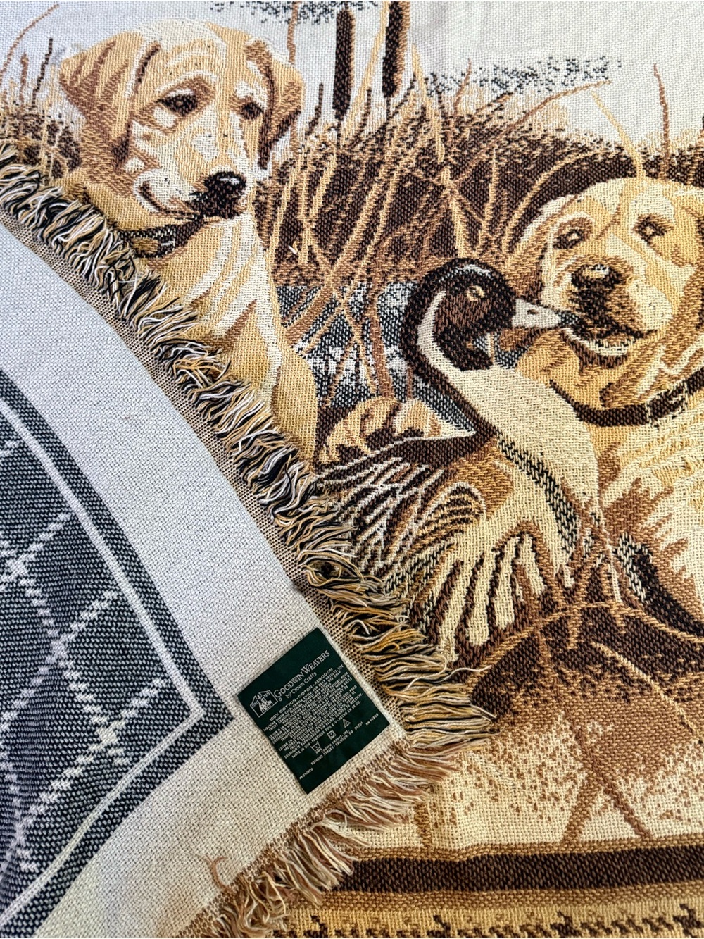 Ducks Unlimited Labrador Retriever Hunting Dog Woven Throw Blanket 60 x 46 - Picture 5 of 6